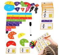 Fraction magnétique - Papier 21,5x18x2,5cm Kit de manipulation d'apprentissage des mathématiques éducatif | Aides d'activités pratiques pour enfants à partir de 3 ans | Cours à domicile en classe