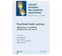 Fractional order systems : applications in modelling, identi - Sabatier Jocelyn - Hermes Science Publications - broché - Livre