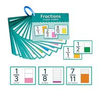 FRACTIONS Flash - Révision de mathématiques, aide à l'apprentissage des élèves | Pack de flash de fraction réutilisables, ensemble de studio visuel coloré,