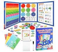 Fractions Magnétiques, Magnetic Fraction Educational Puzzle, Jeu Magnétique de Fractions avec Cercles & Bandes, Jeux Mathématiques Montessori pour Plus de 3 Ans École Maternelle & Primaire