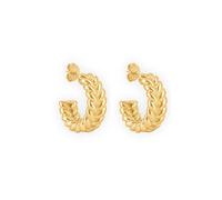 Fräulein Wunder Boucles d'oreilles 'Creolen Braided Edelstahl Gold' or, Taille 20 mm