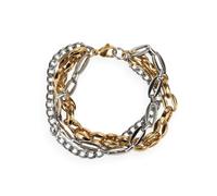 Fräulein Wunder Bracelet 'Bicolor Armkette Edelstahl Gold' mélange de couleurs, Taille 17,5