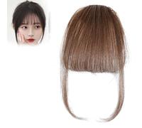 Fragelles Clip in Bangs, Fragelles Hair Bangs, Clip on Bangs, Human Hair Bangs Clip on, Clip in Human Hair Bangs, 3D Clip in Bangs (Brown)