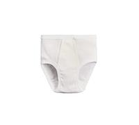 Fragi Lot de 2 slips classiques pour homme en 100% coton avec ouverture, élastique à l'intérieur et bords élastiques des jambes - Certifié Öko-Tex, Blanc., M