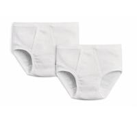 Fragi Pack de 2 Slips Homme Classique 100% Coton avec Ouverture - Élastique Intérieur et Bords de Jambe Élastiques - Certifié Oeko Tex, Blanc, XL