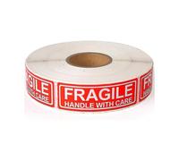 Fragile 1"x3" Handle with Care Shipping Stickers, 500 Labels Per Roll - HE