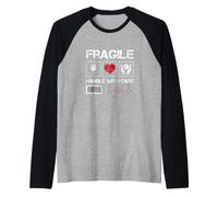 Fragile Handle with Care Graphic Cool Designs, Love Care Manche Raglan