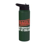 Fragile, je viens de déposer mon enfant à l'université Stainless Steel Insulated Water Bottle