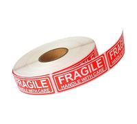 Fragile Stickers - Copper Plate 5x5x2.8cm | Handle With Care Labels, Adhesive Packaging Warning Tags | For Shipping Boxes Retail Stores Business Home Warehouse Artwork Glassware