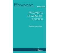 Patrice Baron – Fragments de mémoire et d'oubli – Textes grecs anciens – broché