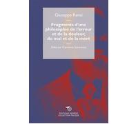 Fragments d'une philosophie de l'erreur et de la douleur, du mal et de la mort - Giuseppe Rensi - Mimesis - broché - Essai