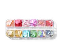 Fragments irréguliers éclats gravier paillettes flocons nail art décoration bricolage charme manucure accessoires artisanat perles, A whole box, Coque, Cristal