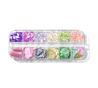 Fragments irréguliers éclats gravier paillettes flocons nail art décoration bricolage charme manucure accessoires artisanat perles, A whole box, Coque, Cristal