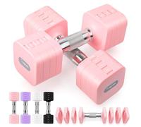 Fragraim 5 KG x 2 Ensemble D'haltères Réglables Ensemble D'haltères Libres pour Femmes et Hommes Ensembles D'haltères Réglables pour Salle de Sport à Domicile Équipements -Rose