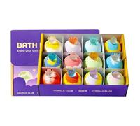 Fragrance Bath B0mb Kit - 12 Piece Foaming Salt Balls With Surprise Toys, Cleansing Soak Set | Relaxing Skin Care Accessory For Women, Girls, Youth, Travel, Home, Gift Use