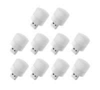 Frahou 10 Pièces Mini Veilleuse USB Veilleuse Prise USB Ordinateur Alimentation Mobile LED Lampe de Nuit, Lumière Blanche