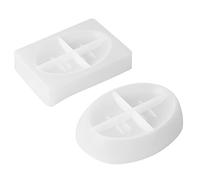 Frahou 2 PièCes SéRies Silicone Porte-Savon RéSine Moule Ovale/Carré Drain BoîTe À Savon RéSine éPoxy Moulage Moule Maison Organisateur