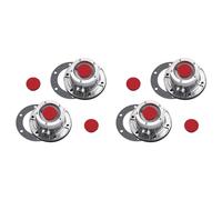 Frahou 343-4024 Lot de 4 cache-moyeux de remorque en aluminium pour essieu de remorque avec 4 bouchons en caoutchouc et joints supplémentaires