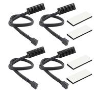 Frahou 4 Pcs PWM Fan Hub, PC CPU Refroidissement 4 Broches/3 Broches Ventilateur Câble D'Alimentation Hub Répartiteur Adaptateur Manchon PWM Boîtier Ventilateur Répartiteur Haute Qualité