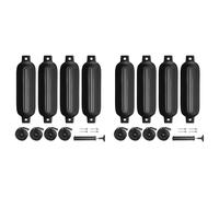 Frahou Bootsfender Lot de 8 paquets de 4,5 x 16 garde-boue gonflable nervuré avec cordes de garde-boue, aiguilles de 2 m et pompe