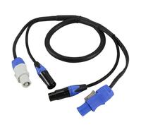 Frahou Câble Combo XLR Power Con 3 Broches 1m / 5m de Haute Qualité DMX512 pour L'Écran D'Éclairage D'Éclairage de Scène Câble PowerCon 1M