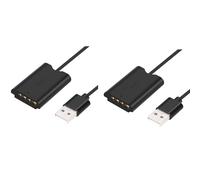 Frahou NP-BX1 Lot de 2 factices avec adaptateur d'alimentation USB-A Coupleur CC pour appareil photo ZV-1 RX100 M7 M6 M5 RX1R HX50 HX90 HX300 HX400