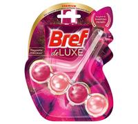 Fraîcheur longue durée pour vos toilettes avec BREF Bloc WC Magnolia Précieux Deluxe, formule anti-calcaire et nacres parfumées, format x1, 0.05 kg - Lot de 4