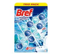 Fraîcheur océan durable pour vos WC - BREF WC Bloc Power Activ' format x3, action anti-calcaire renforcée et 4 éléments actifs - Lot de 3