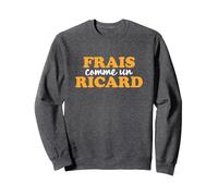 Frais comme Un Ricard - Ricard Pastis Apéro Sweatshirt, Unisexe pour Adultes, Chiné Foncé, M