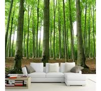 Frais En Relief Vert Jungle Arbres Papier Peint 3d Moderne Soie Texturée Haut De Gamme IdéAl Pour Le Salon Et La Chambre à Coucher-200cm×140cm