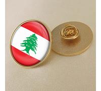 Frais Vert Forêt Arbre Liban Drapeau Pin Badges,National Waving National Lapel Émail Badges Pins,Diy Broche Souvenir Cadeau Pour Hommes Femmes Sac À Dos Chemise Bijoux Accessoires,Rectangle 25 Mm,P