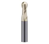 Fraise à bec sphérique à 2 cannelures, fraise à rayon de carbure pour aluminium, acier, bois, fraises de toupie CNC - R0,5 à R6, plusieurs tailles et longueurs, 50 L/75 L/100 L (R0,5 x 2 x 4D* 50 L x
