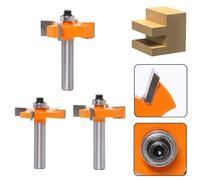 Fraise à bois de type T tige de 8 mm avec roulement de guidage pour la coupe de joints tenons et les applications de rainurage de tiroir (8 x 35 x 4 mm)