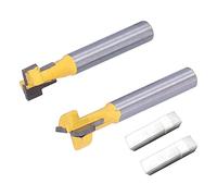 Fraise à bois en forme de T, ensemble de fraises en acier rapide pour les projets de menuiserie, couteau à trou de serrure de 9,52 mm et 12,7 mm pour la du bois, le perçage et le