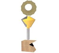 Fraise à Bouche D'oiseau à Tige de 8 Mm, Fraise à Bois pour la Fabrication de Pots de Fleurs, de Colonnes, de Barils, Coupes à Angle Correct avec Revêtement Résistant à la (huit