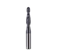 Fraise à bout sphérique conique, tige de 6 mm, fraise hélicoïdale à 2 cannelures en carbure monobloc R0.25-R2, outils de gravure sur métal for le travail du bois(R2.0-20-D6)