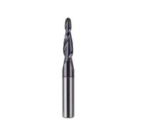 Fraise à bout sphérique conique, tige de 6 mm, fraise hélicoïdale à 2 cannelures en carbure monobloc R0.25-R2, outils de gravure sur métal for le travail du bois(R1.5-20-D6)