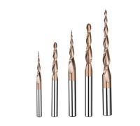 Fraise à bout sphérique Fraise à nez sphérique conique en spirale en carbure, tige de 6mm, 2 cannelures, mèche de routeur for le travail du bois, mèches de sculpture 2D 3D, fraisage du bois(Color:R0.2