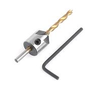 Fraise à Chanfrein Walfront 5 Flûtes Foret Conique avec Clé Hex pour Bois(4mm)