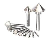 Fraise à chanfreiner à 90° 1/5 pièces 4,5-50 mm 3 cannelures 90 degrés HSS M2 6542 fraise à chanfreiner ensemble de forets outil d'ouverture de trou for le travail des métaux(5Pcs(4.5-12.4))