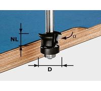 Festool Fraise à chanfreiner/affleurer HW S8 D24/0° +45° - 491026