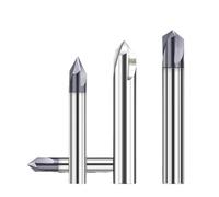 Fraise à chanfreiner en carbure monobloc 1 fraise à chanfreiner en carbure for angles et rainures en V, 60°, 90°, 120°, 3 dents(For Steel,D10XR60X75L)