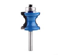 Fraise à défoncer à pointe en carbure avec tige de 6,35 mm pour moulage de garniture de colonne, longueur de coupe de 2,5 cm, profondeur de 0,6 cm, outil de travail du bois bleu pour une finition