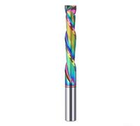 Fraise à défoncer spirale à double tranchant en carbure de tungstène avec revêtement DLC pour coupe à haute vitesse, tige 6 mm/6,35 mm, décharge lisse, coupe vers le haut (6,35 x 6,35 x 31,75 x 76,2)