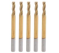 Fraise à Fraiser 3 Tailles à Fond Plat en Acier au Tungstène, Fraise à Queue Ronde Ti-Platée 3.175 x 2.5 x 8 x 40 mm pour Bois Dur, Plastique, PCB et Résine