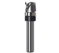Fraise à gorge creuse - Tige de 8 mm, diamètre de coupe de 12 mm, longueur de coupe de 10 mm, rayon de 2 mm, 3 flûtes en carbure de tungstène Upcut pour défonceuse