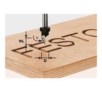 Festool Fraise à graver HW S8 D11/60° 491003 – Ø 11 mm, L 55 mm, long. travail 9,5 mm, tige Ø 8 mm