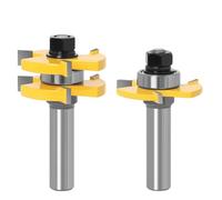 Fraise à mortaiser carrée en forme de T à 3 dents, 2 pièces, for le travail du bois(1/2"*35)