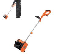 Fraise à neige électrique, puissance du moteur 1800 W, largeur de 32 cm, hauteur d'alimentation 16 cm, portée d'éjection 8 m, 5,61 kg léger et très maniable, interrupteur de sécurité (orange)