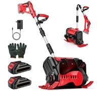 Fraise à Neige sans Fil 21V, Souffleuse à Neige Électrique avec 2 Piles, Moteur sans Brosse, Affichage de la Puissance Numérique, Design Traîneau, Hauteur Travail 18CM, Largeur Travail 30CM